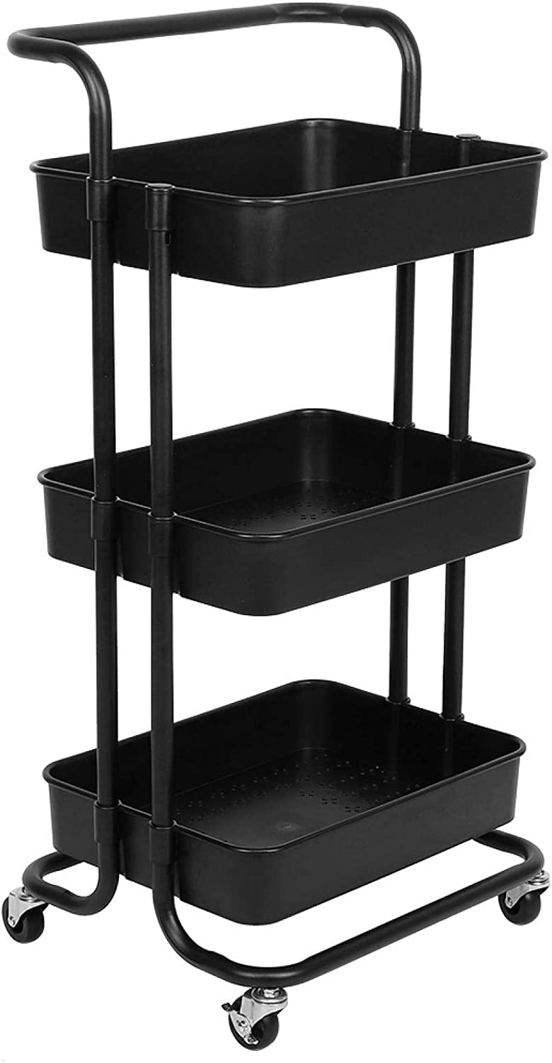 Regał na kółkach z metalową ramą i tworzywa ABS