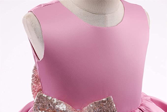 NNJXD Rozkloszowana sukienka z kokardą - obrazek 3