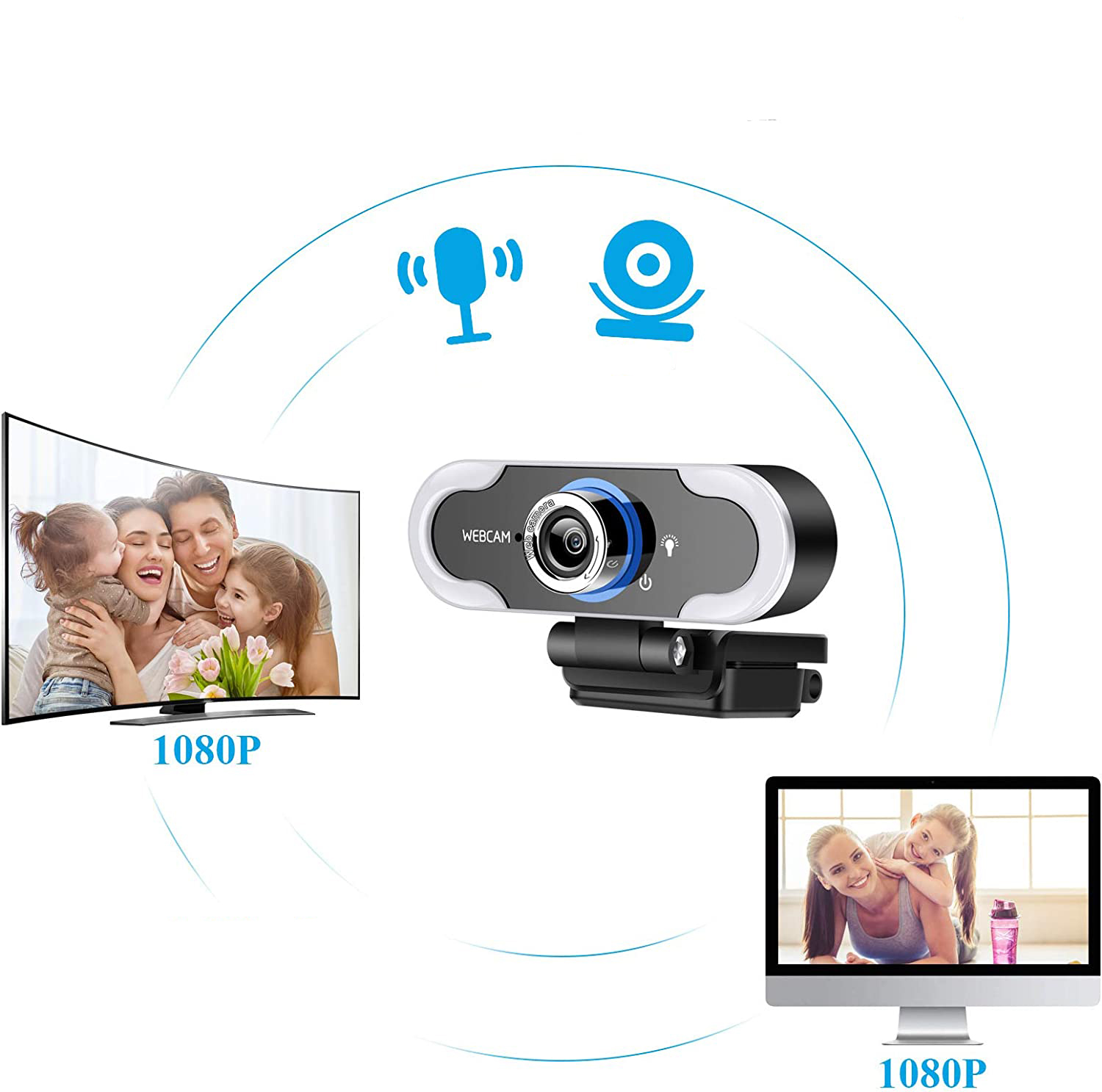 Kamera Internetowa z MIKROFONEM FullHD 1080p LED - obrazek 4