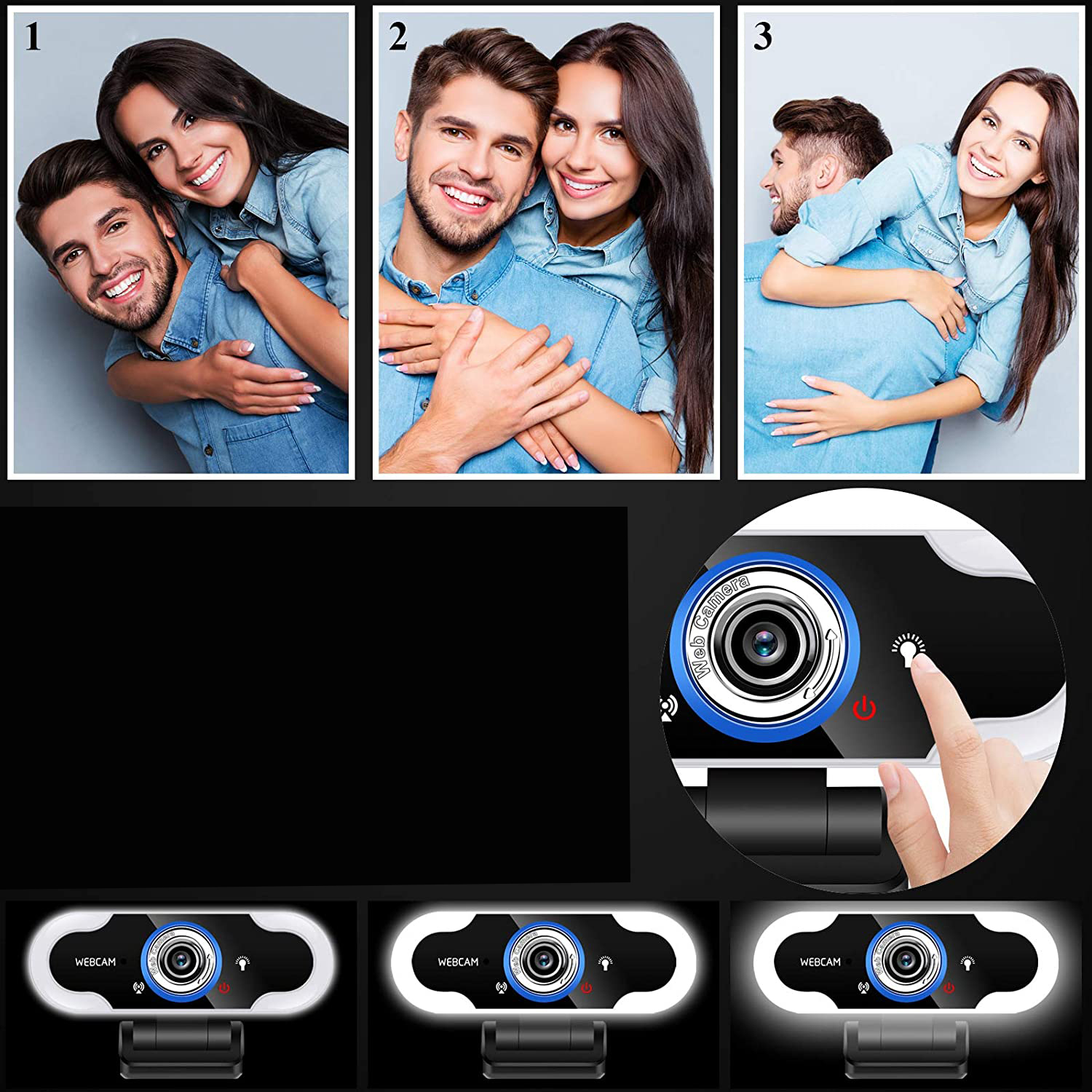 Kamera Internetowa z MIKROFONEM FullHD 1080p LED - obrazek 6