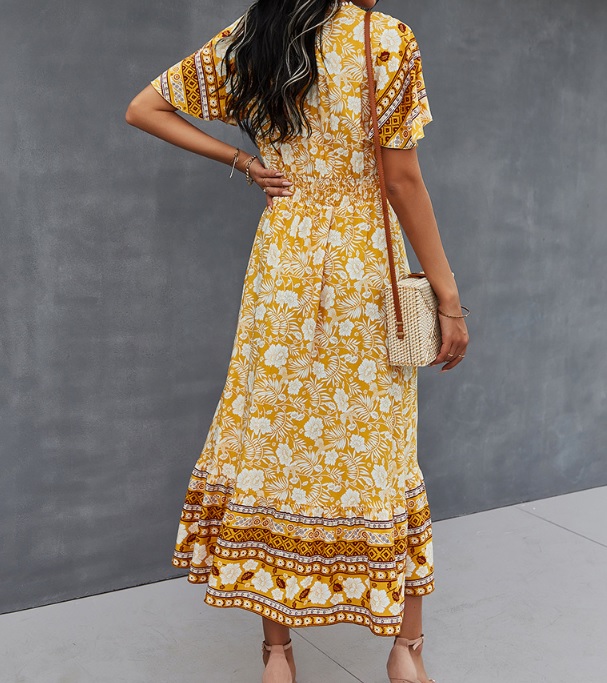 Kwiatowa sukienka midl w stylu Boho - obrazek 4