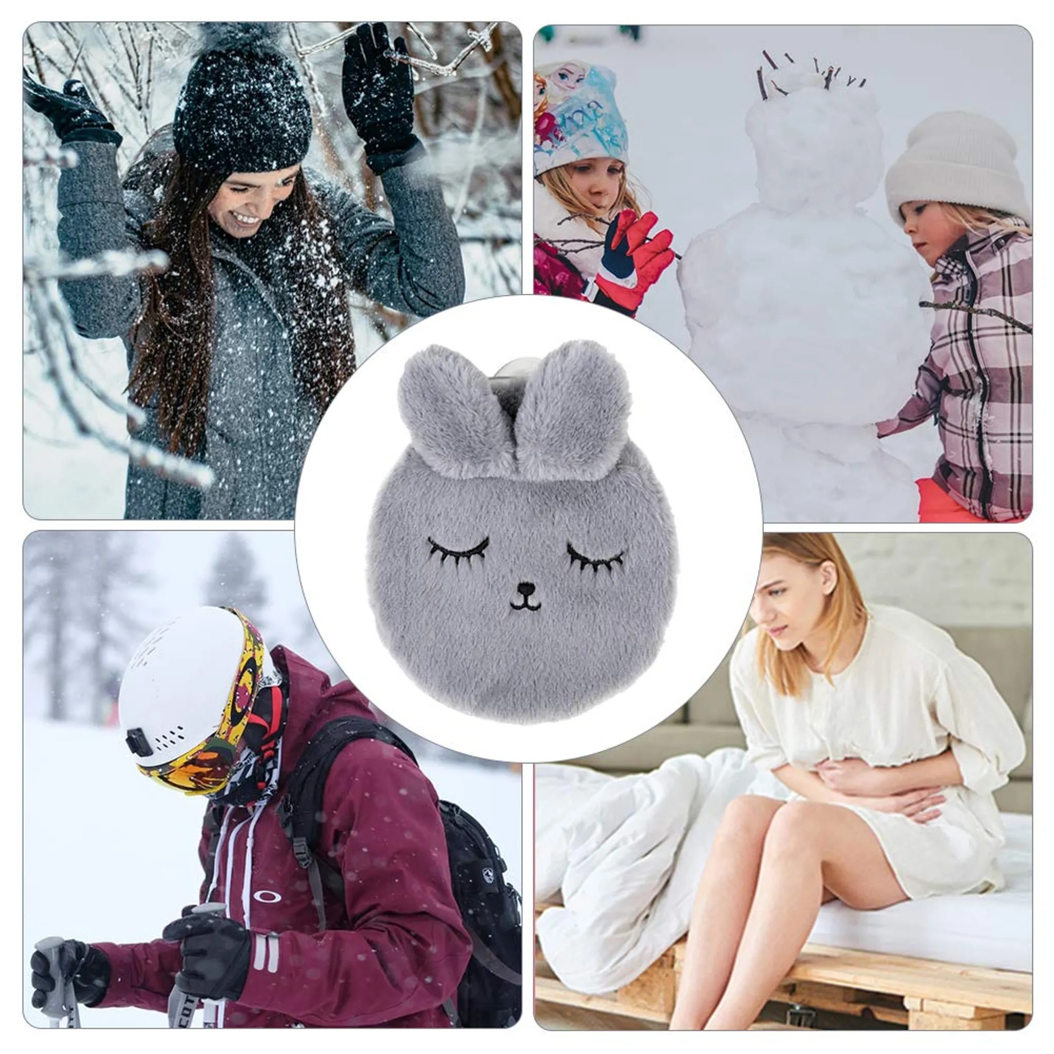 Pluszowy termofor ogrzewacz Królik 300ml - obrazek 3