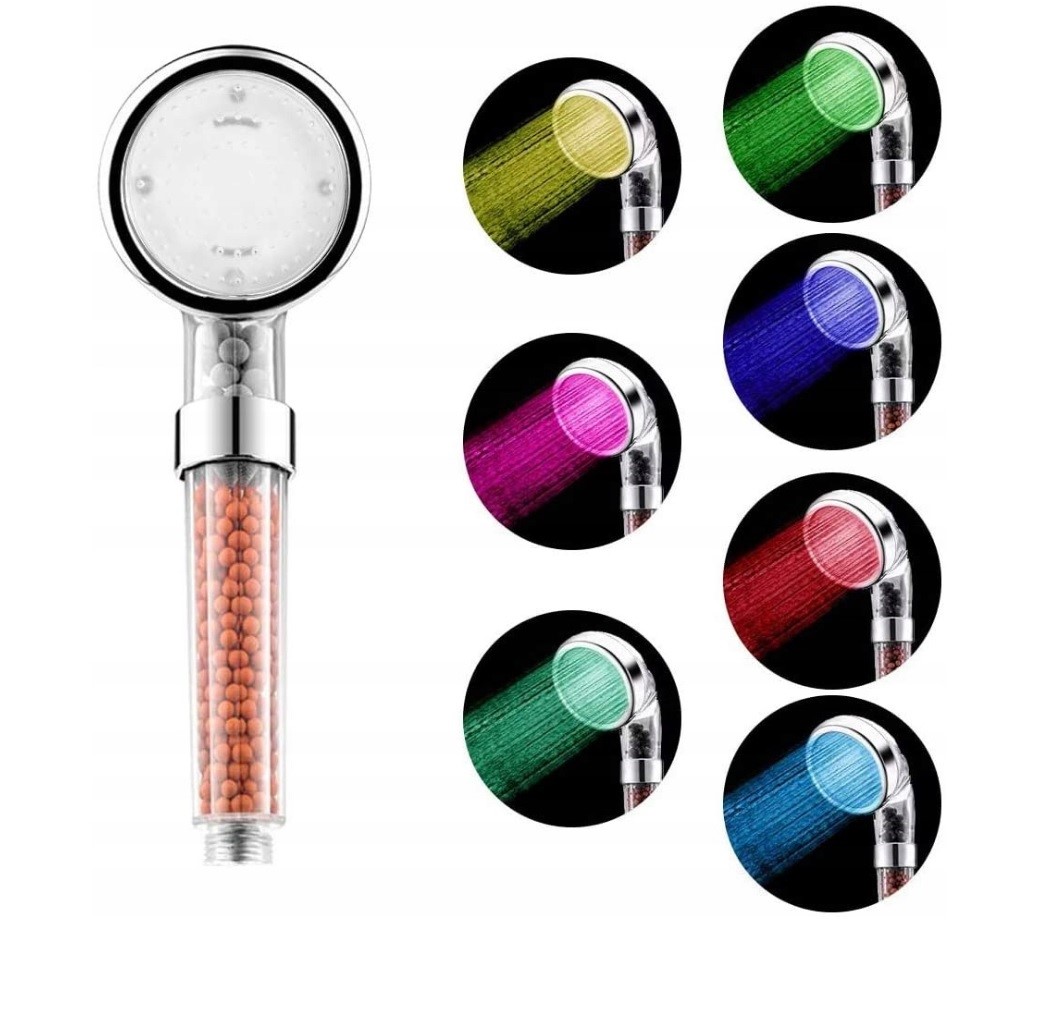 Słuchawka prysznicowa LED z filtrem - obrazek 3