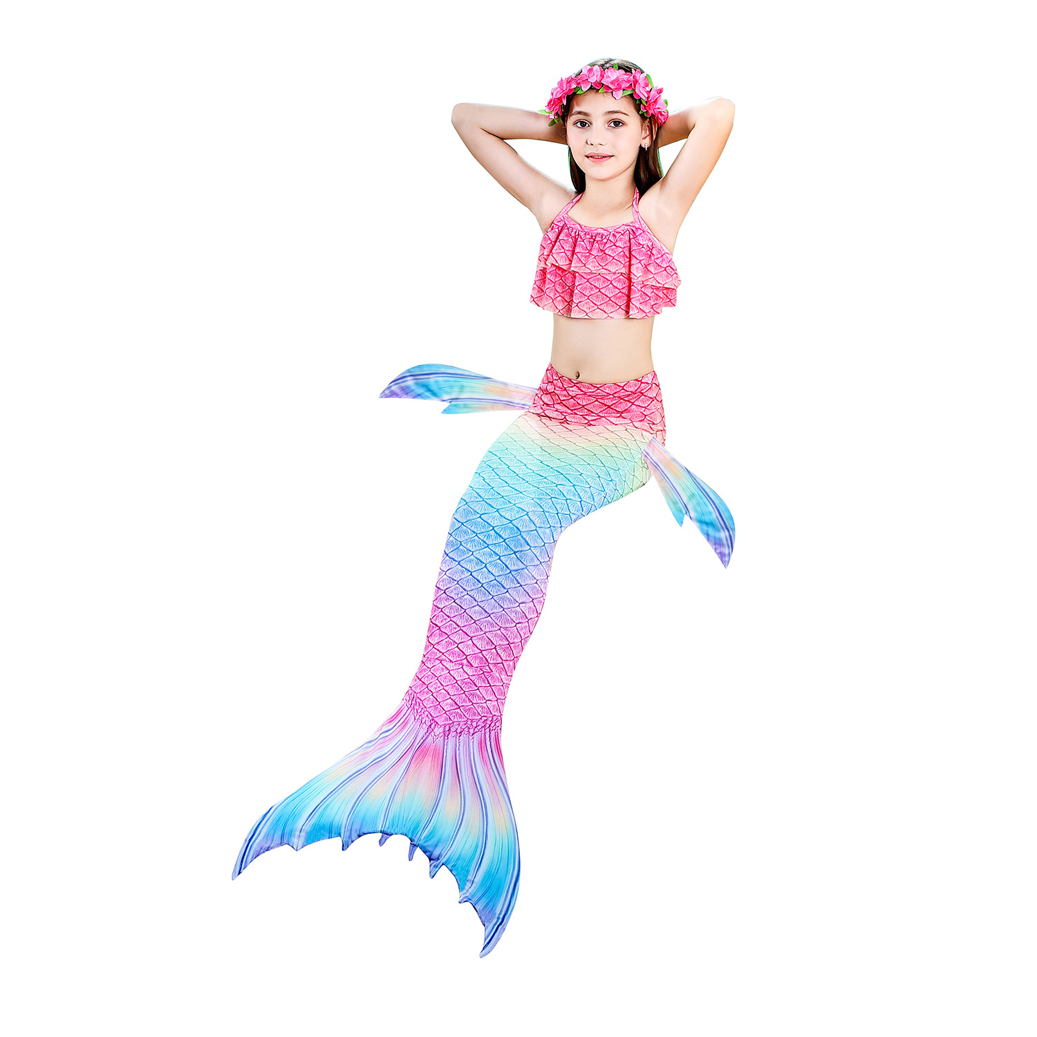 3-Częściowy strój kąpielowy dla dziewczynki Syrenka - obrazek 6