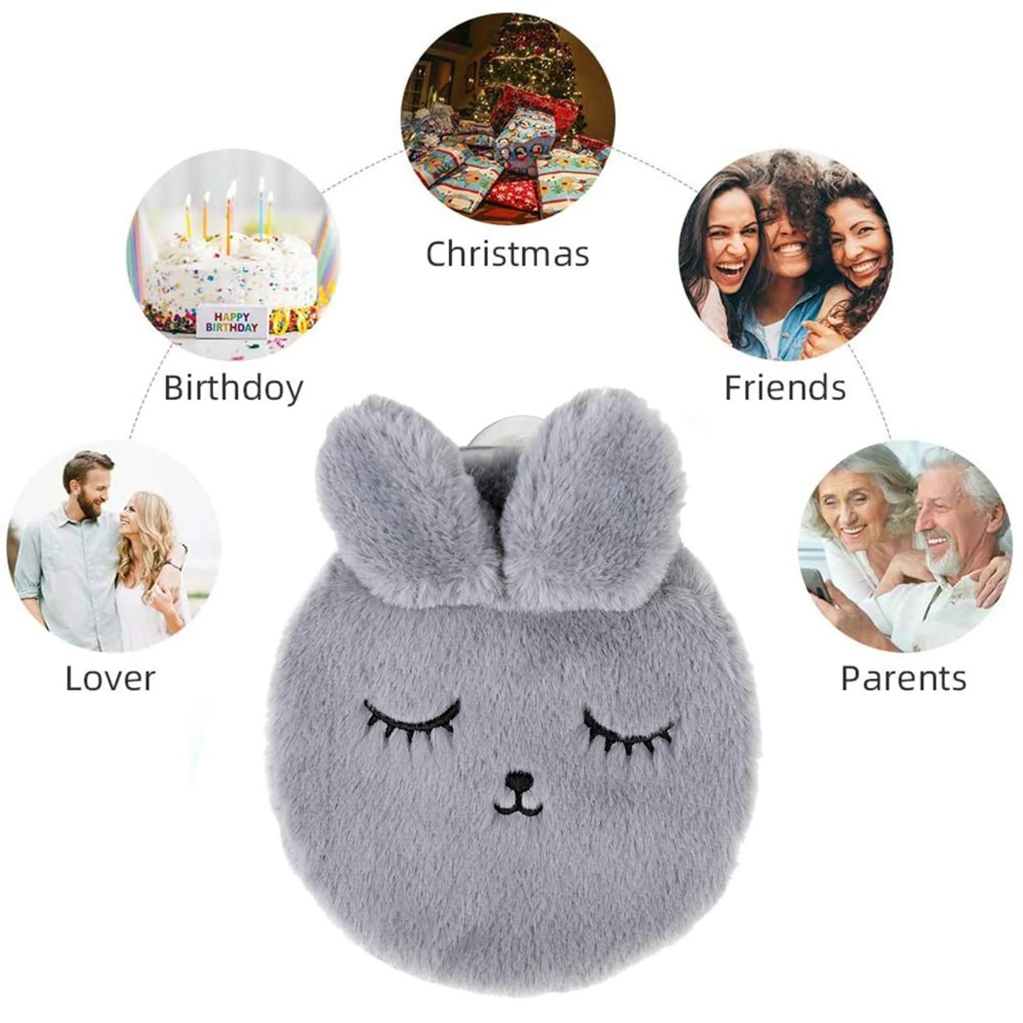 Pluszowy termofor ogrzewacz Królik 300ml - obrazek 5