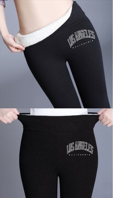 Damskie ocieplane spodnie zimowe z napisem CALIFORNIA - obrazek 4