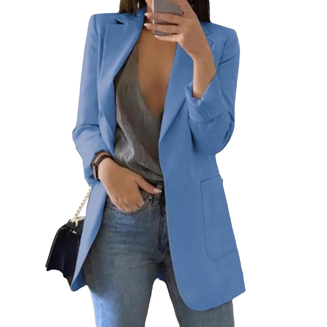 Damska marynarka Casual Niebieska