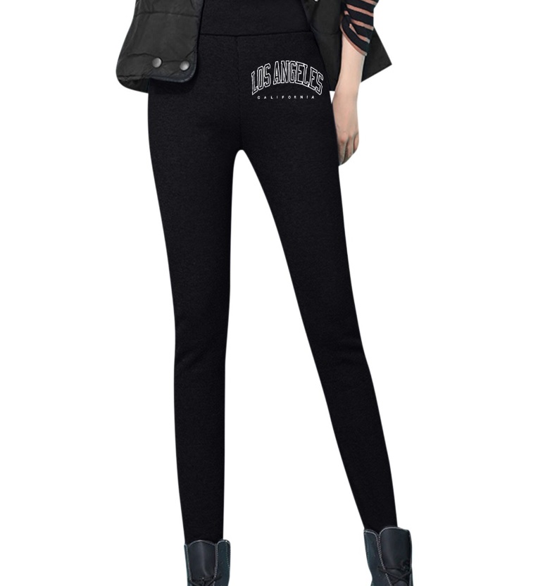 Damskie ocieplane spodnie zimowe z napisem CALIFORNIA