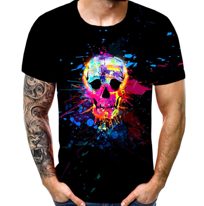 Męska koszulka z nadrukiem 3D Czaszka
