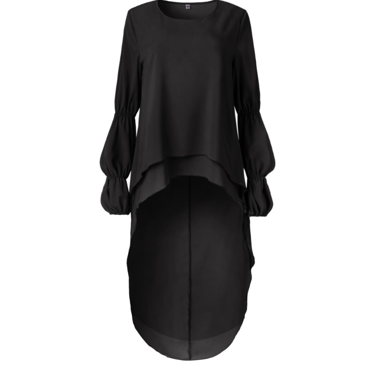 Damska asymetryczna bluza z bufiastymi rękawami