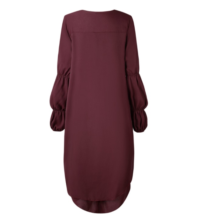 Damska asymetryczna bluza z bufiastymi rękawami - obrazek 2