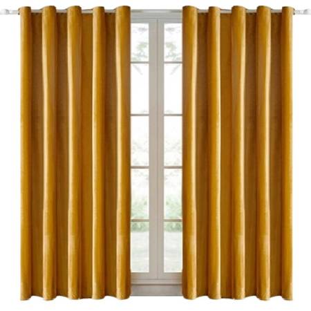 Welurowe zasłony zaciemniające z przelotkami Złote 2szt