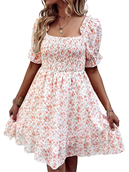 MAGICSHE Kwiatowa sukienka z falbanką
