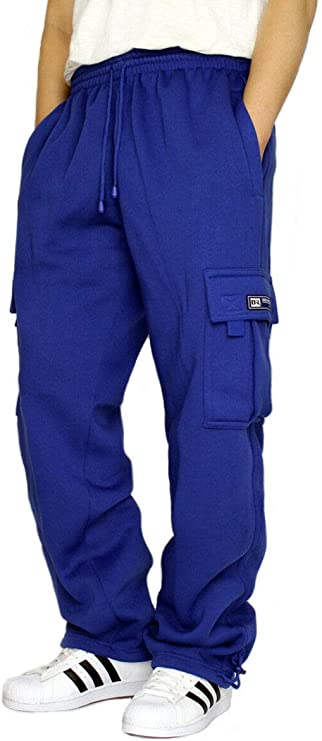 Męskie dresowe spodnie w stylu Cargo granatowe - obrazek 2