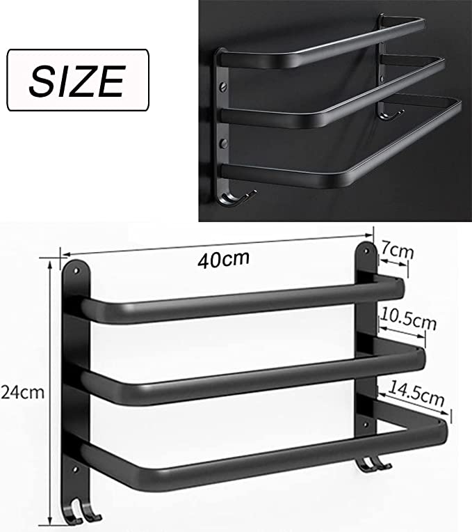 3-częściowy wieszak na ręczniki z haczykami - obrazek 4