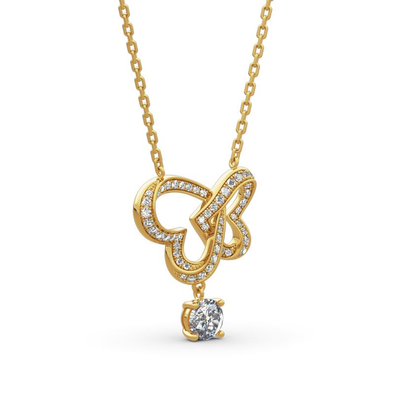 Jeulia Przeplatające Serca Srebrny