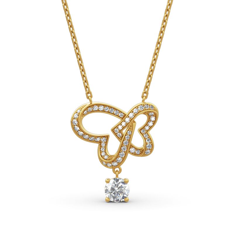 Jeulia Przeplatające Serca Srebrny - obrazek 2