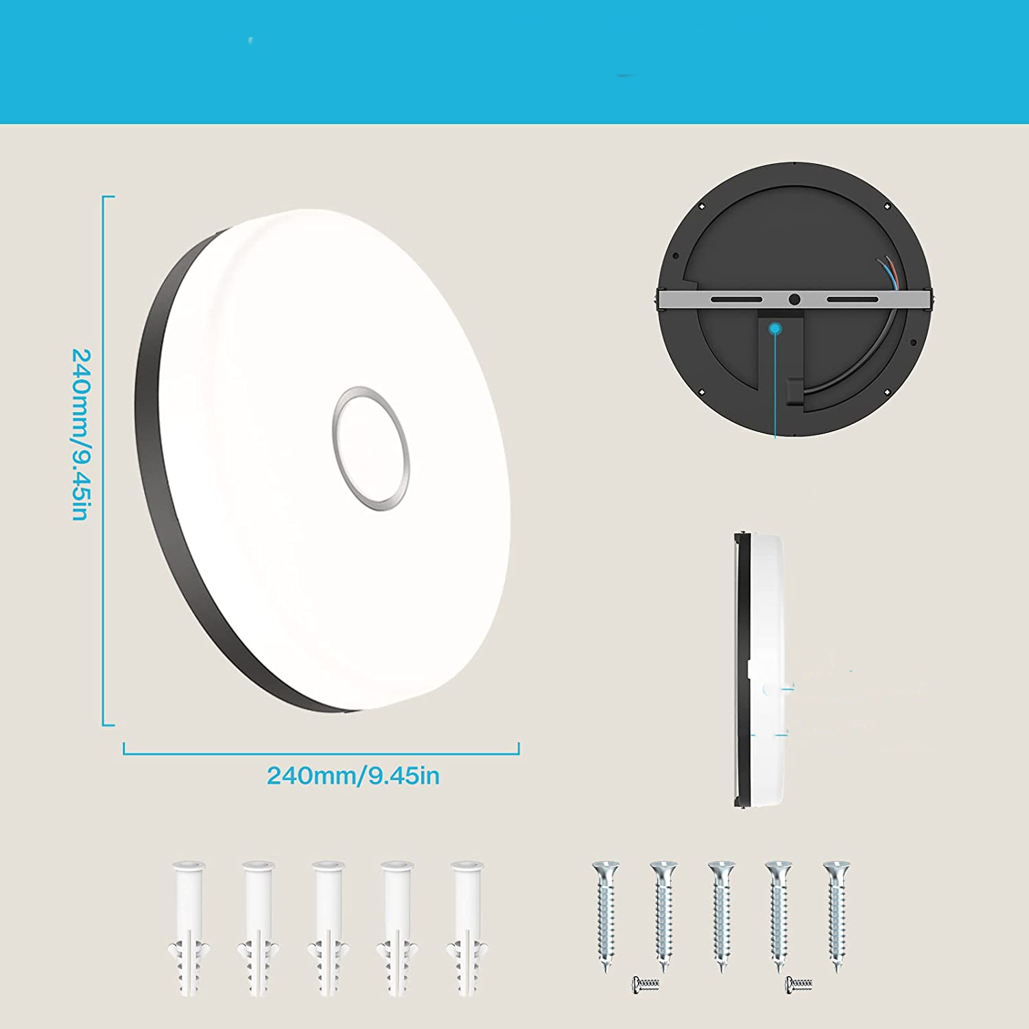 Olafus Lampa sufitowa LED 18w 4000K - obrazek 4