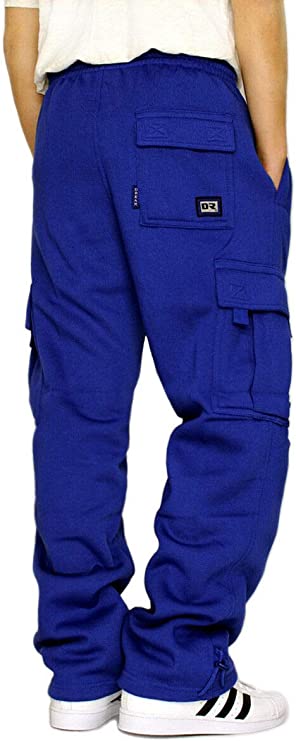 Męskie dresowe spodnie w stylu Cargo granatowe - obrazek 3