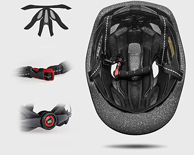 Victgoal Kask rowerowy z lampką LED Czarny - obrazek 4