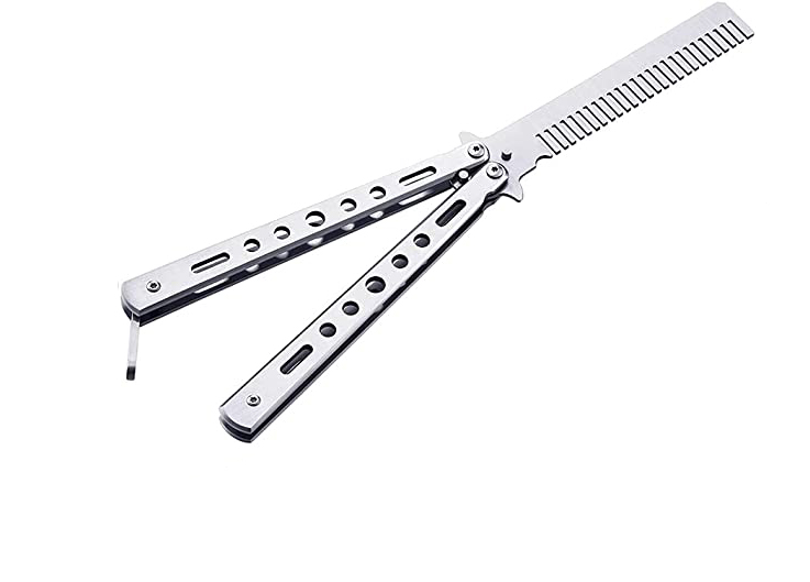 Grzebień motylkowy kieszonkowy ze stali nierdzewnej