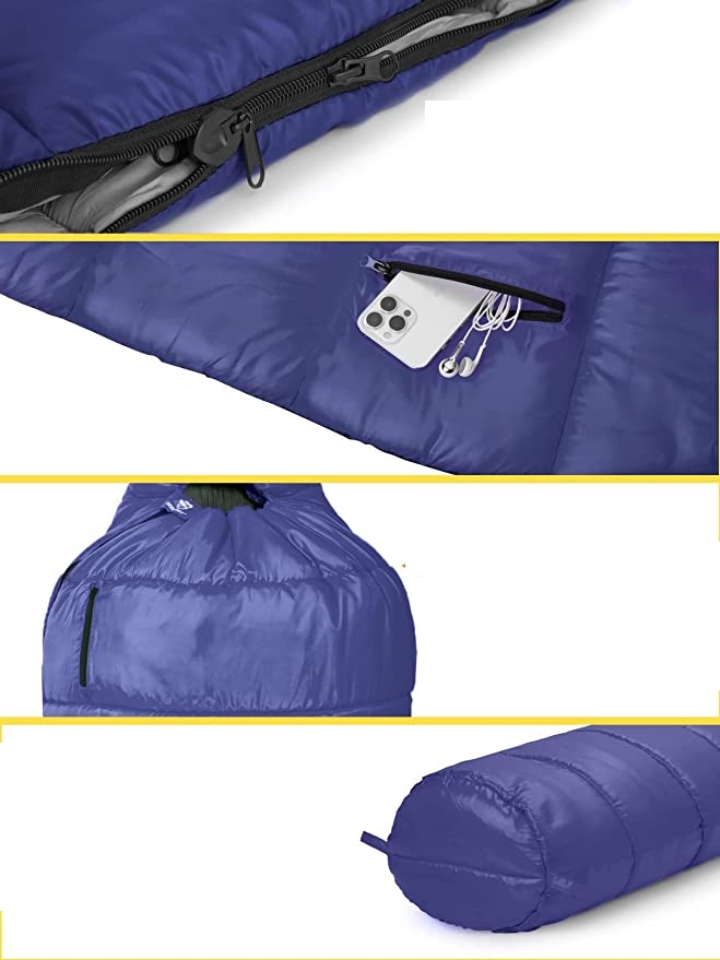 BESSPORT Śpiwór mumia jednoosobowy 210x160cm - obrazek 4