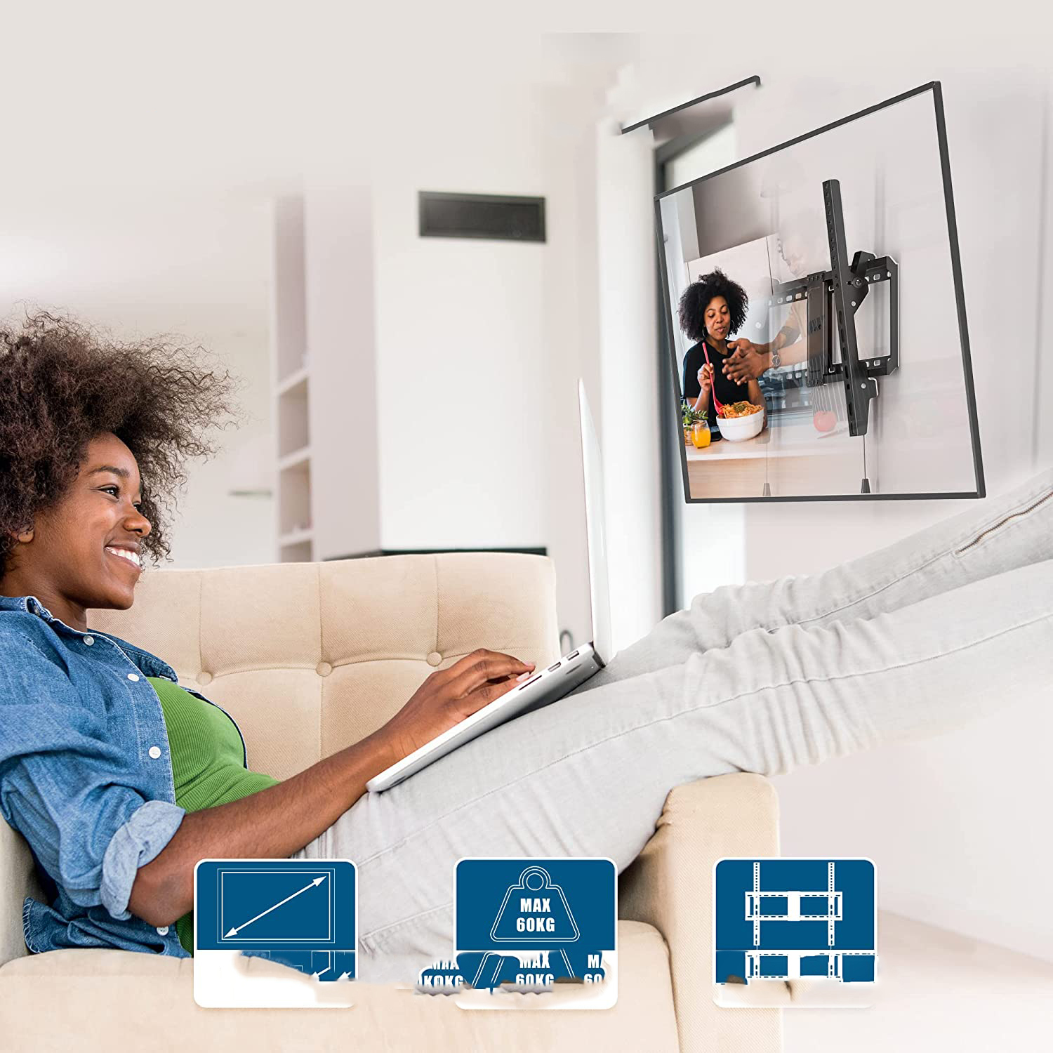 BONTEC Uchwyt ścienny do Telewizora 37-70" 118MB - obrazek 5