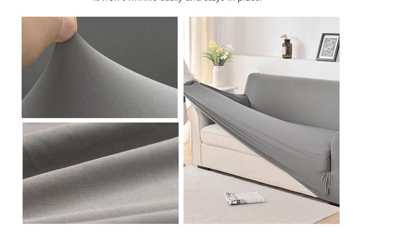Elastyczny pokrowiec na sofę 145x185cm Jasno szary - obrazek 2
