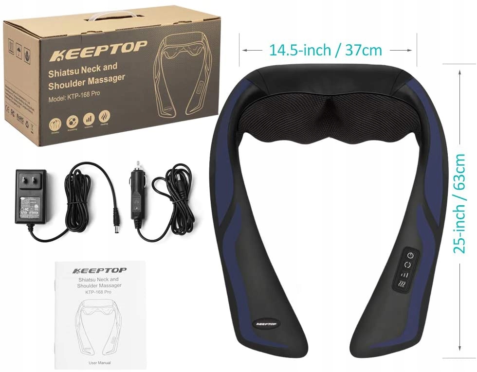 Masażer Karku, Pleców i Szyi Shiatsu Ciepły Masaż - obrazek 2