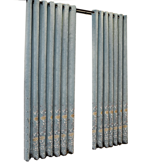 Luksusowe zasłony z przelotkami z motywem kwiatowym 2szt