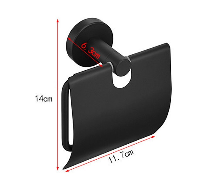 Uchwyt z klapą na papier toaletowy czarny mat - obrazek 5