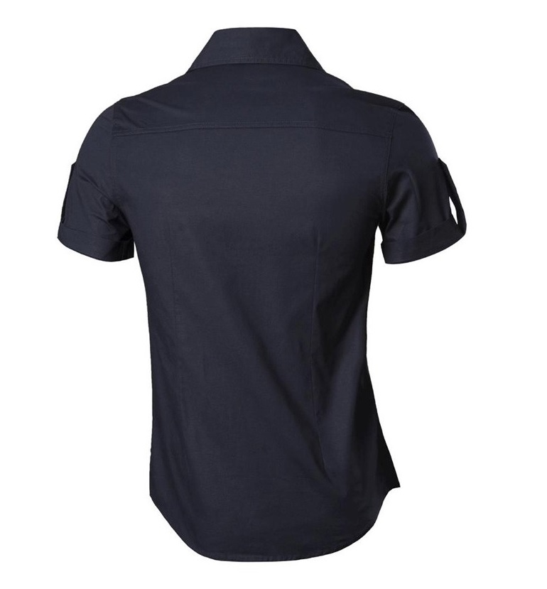 Męska Koszula Casual czarna z krótkim rękawem - obrazek 3