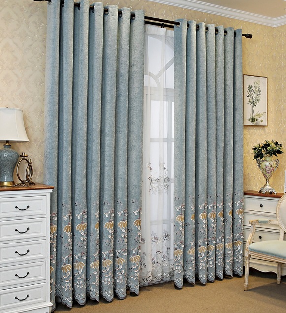 Luksusowe zasłony z przelotkami z motywem kwiatowym 2szt - obrazek 2