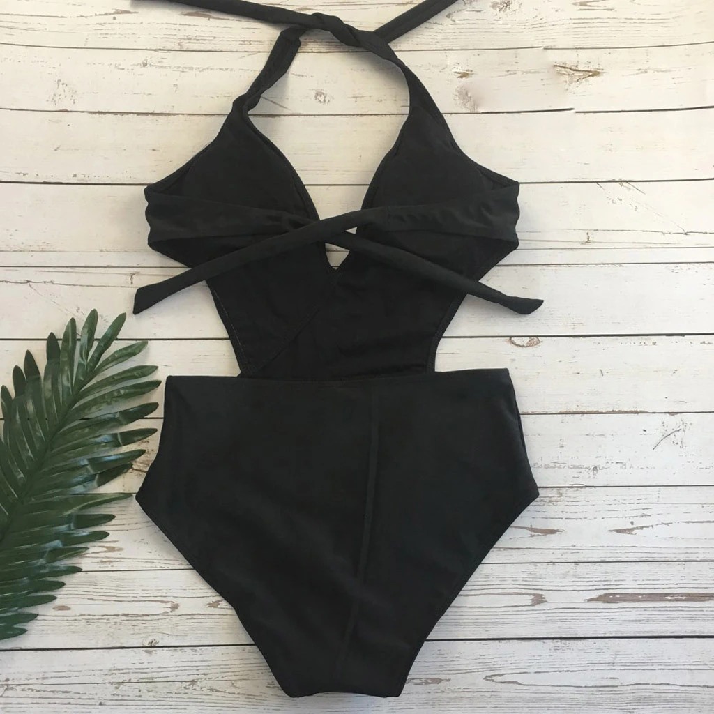 Jednoczęściowy strój kąpielowy czarny - obrazek 4