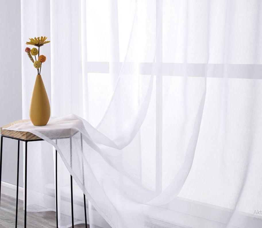 Nowoczesne białe zasłony na przelotkach 140x180cm - obrazek 3