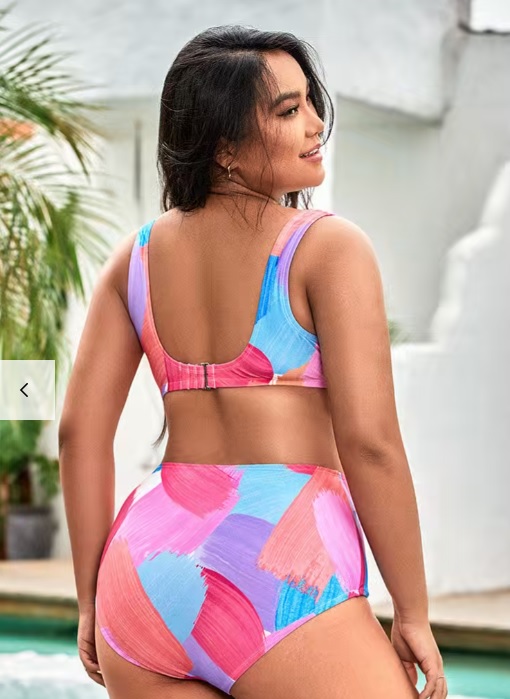 CUPSHE Dwuczęściowe bikini z nadrukiem Plus Size - obrazek 4