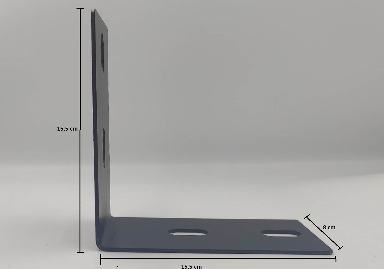 4x Wspornik narożny półki czarny L 155 x 155 x 80 - obrazek 3