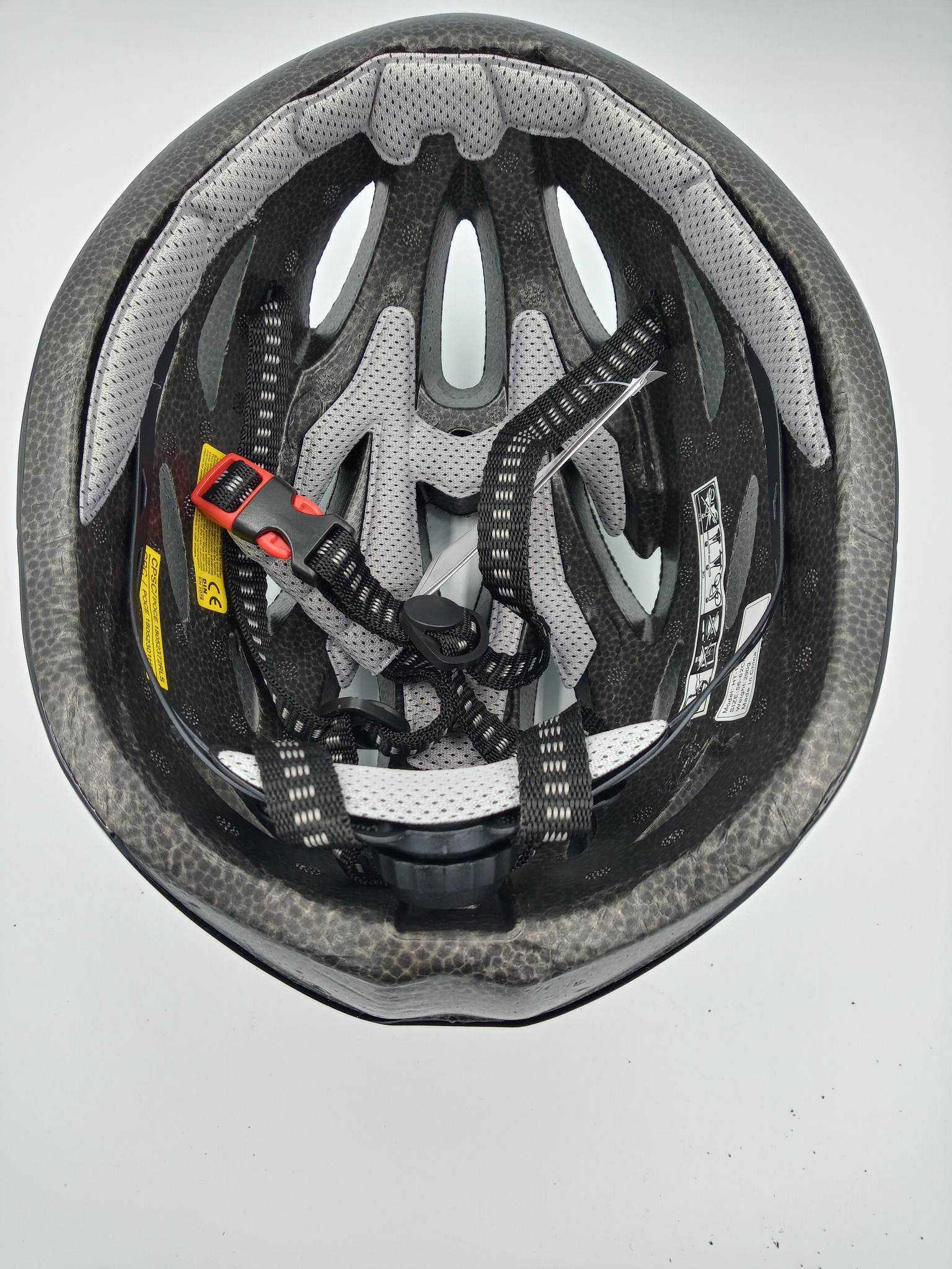 Lakierowany kask rowerowy czarny z lampką LED HT-13 - obrazek 4