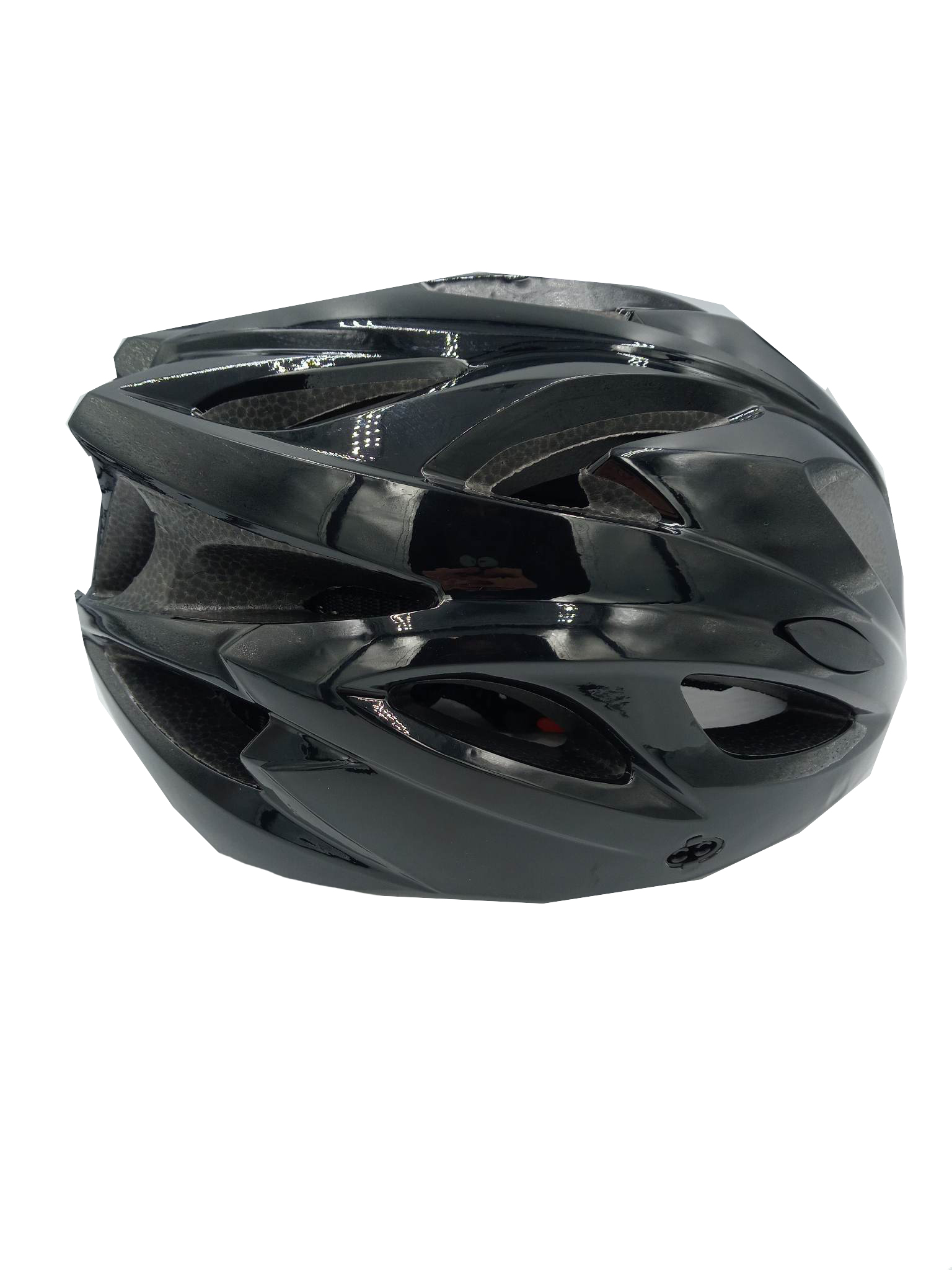 Lakierowany kask rowerowy czarny z lampką LED HT-13