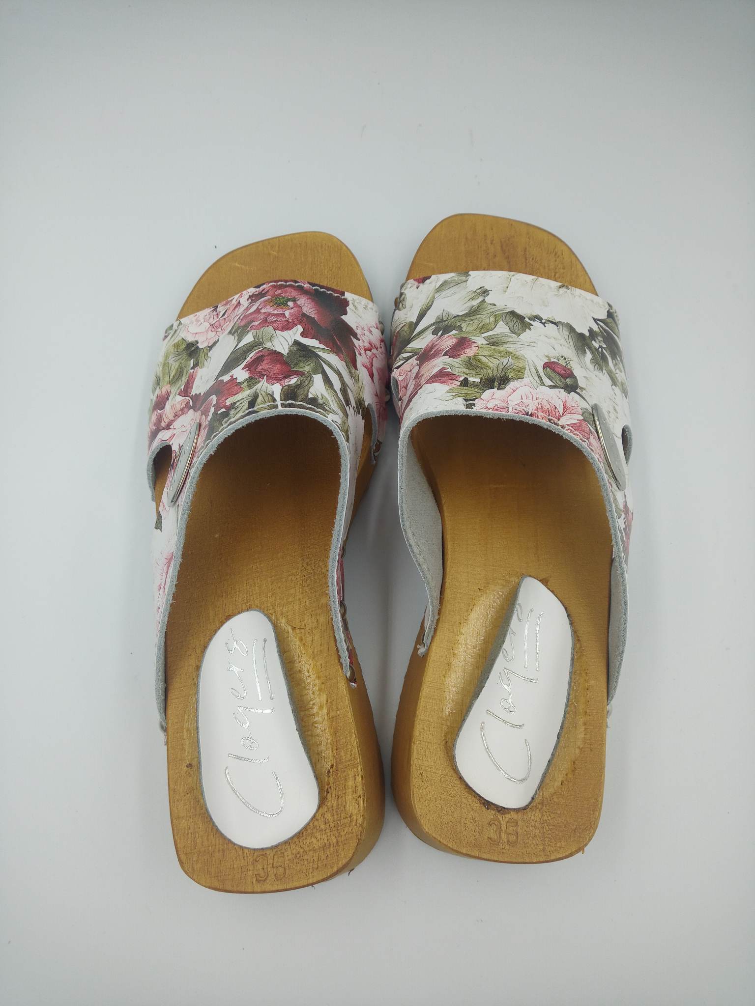 Chodaki drewniaki skórzane obuwie medyczne - obrazek 2