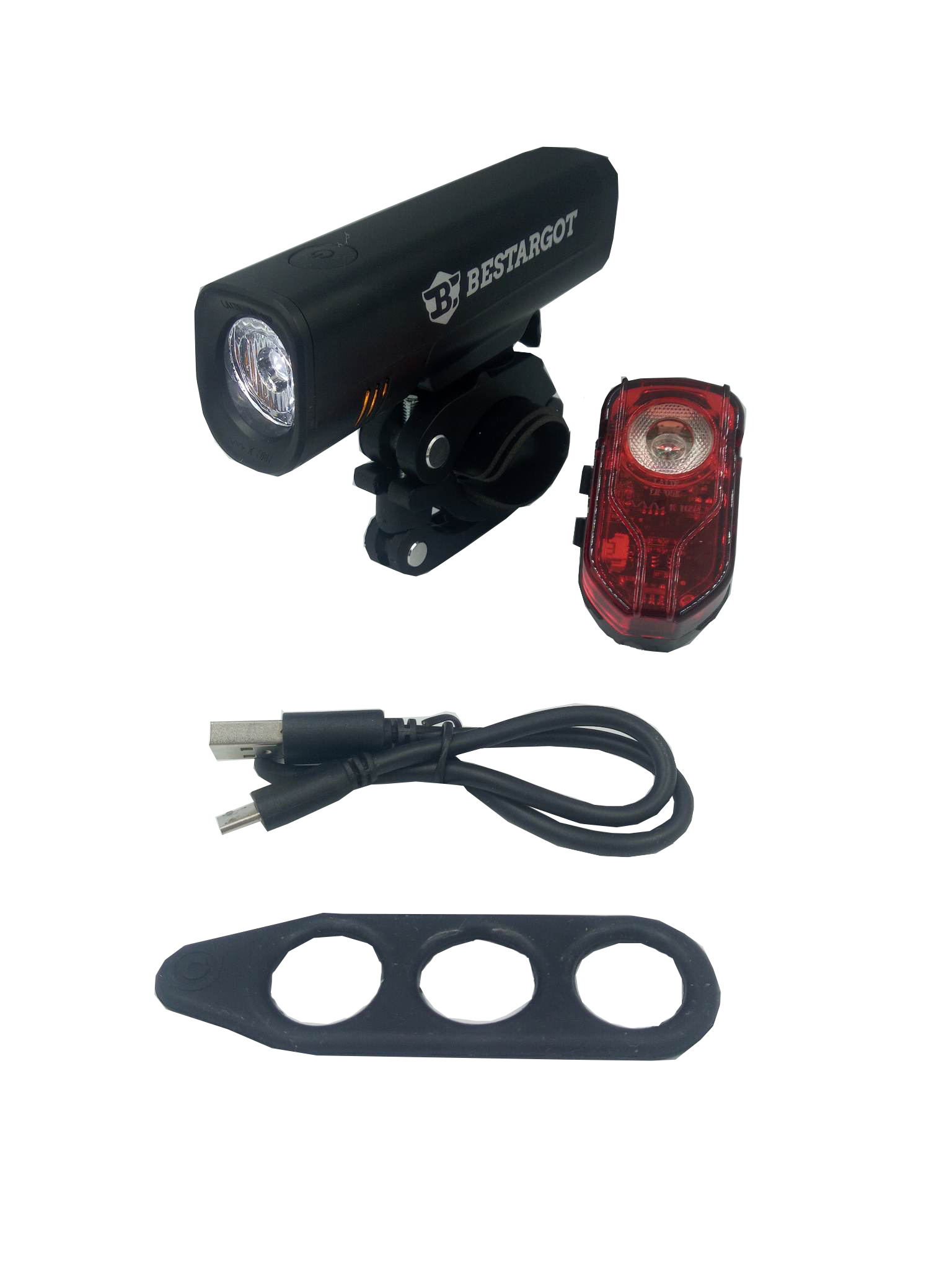 Lampka rowerowa LED Bestargot LF-08P Przednia+Tylna