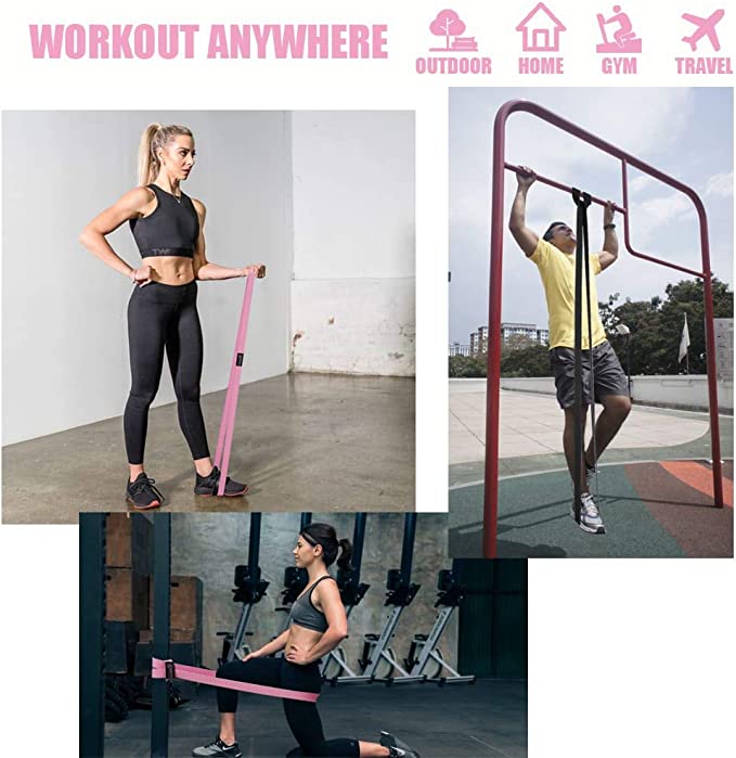 Zestaw taśm oporowych z tkaniny gumy treningowe - obrazek 2