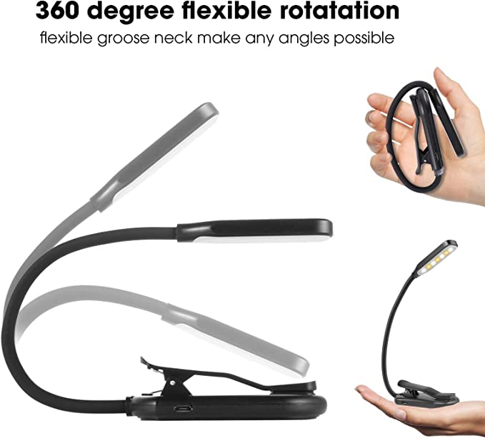 Auykoo Lampka nocna do czytania 7 LED z klipsem - obrazek 3