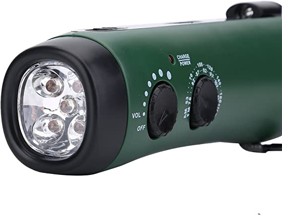 Dynamo Flashnight Latarka na korbę LED+ Radio AM/FM z powerbankiem - obrazek 5