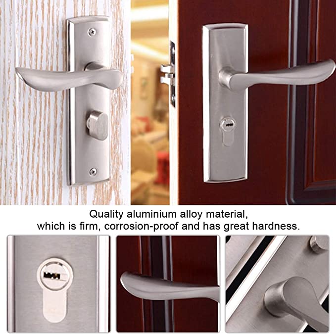 Klamka drzwiowa łazienkowa z blokadą+ klucze - obrazek 2