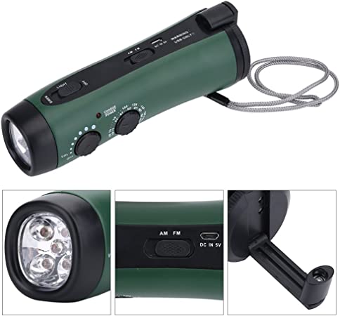 Dynamo Flashnight Latarka na korbę LED+ Radio AM/FM z powerbankiem - obrazek 2