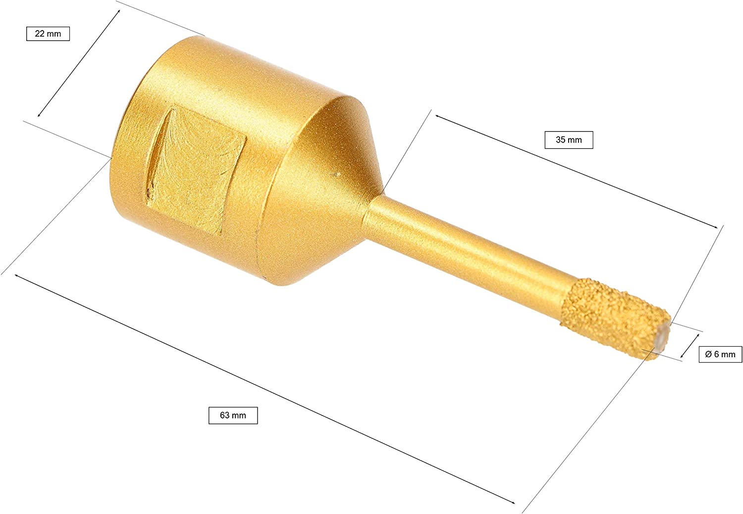 OTWRONICA DIAMENTOWA 6MM MARMUR KAMIEŃ M14 - obrazek 3