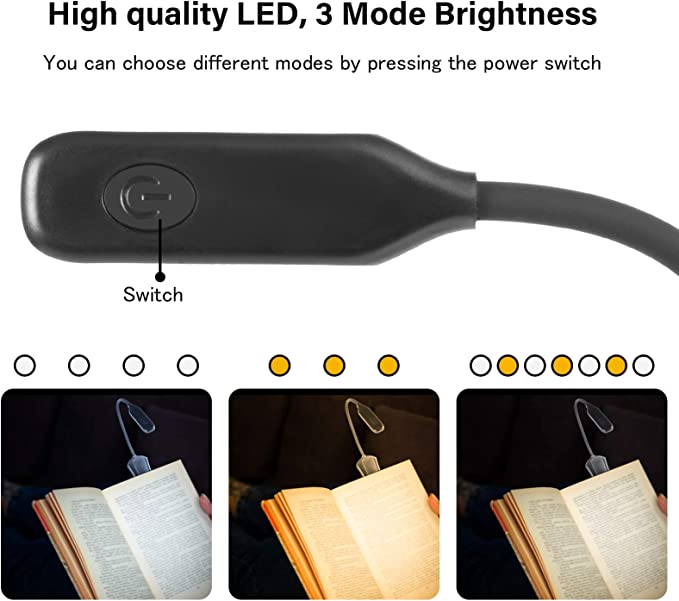 Auykoo Lampka nocna do czytania 7 LED z klipsem - obrazek 2