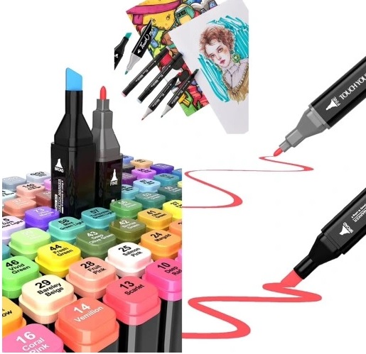 Flamastry dwustronne Touch 60 sztuk - obrazek 5