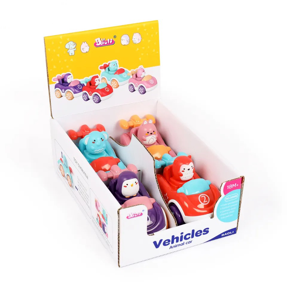 BAOLI samochody zabawkowe ze zwierzętami wyścigowe 4szt